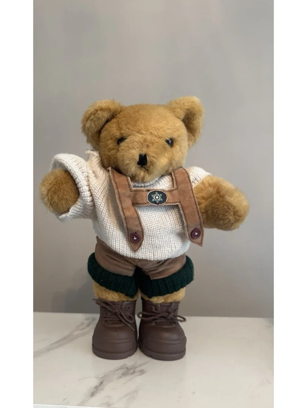 Vintage Mary Meyer 1992 Heritage Teddy Bear Alpine Outfit Sweater & Boots  Plush